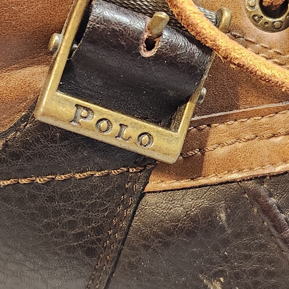 Polo Ralph Lauren Boots Mens 11 Brown Leather Duck Buckle Ankle  Dover III - Picture 9 of 12